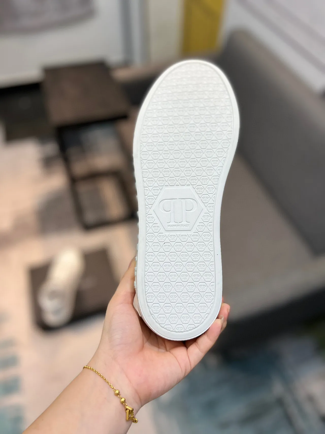 Philipp Plein Tênis Lifestyle Branco de Alto com Emboss Crocodile 9