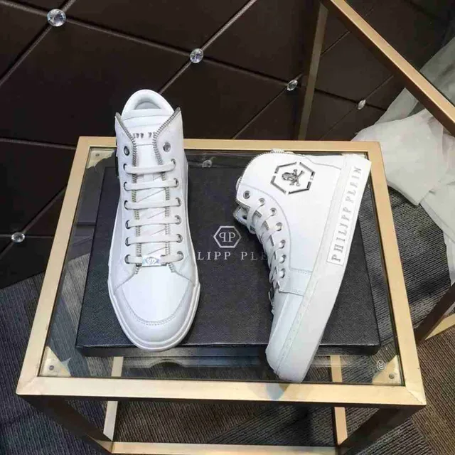 Philipp Plein أحذية Lifestyle عالية مع رمز الجمجمة بيضاء 6