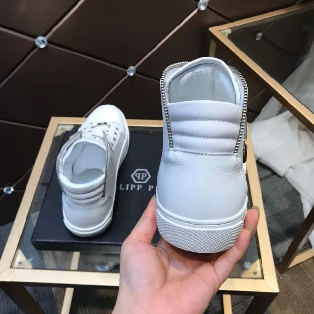 Philipp Plein Sneakers Lifestyle Hautes Blanches avec Logo Métallique 5