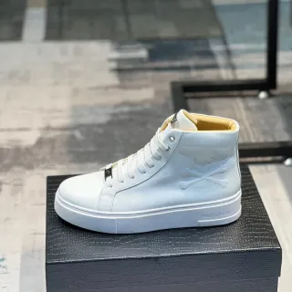 Philipp Plein High-Top White Yellow Leather Lifestyle Sneakers