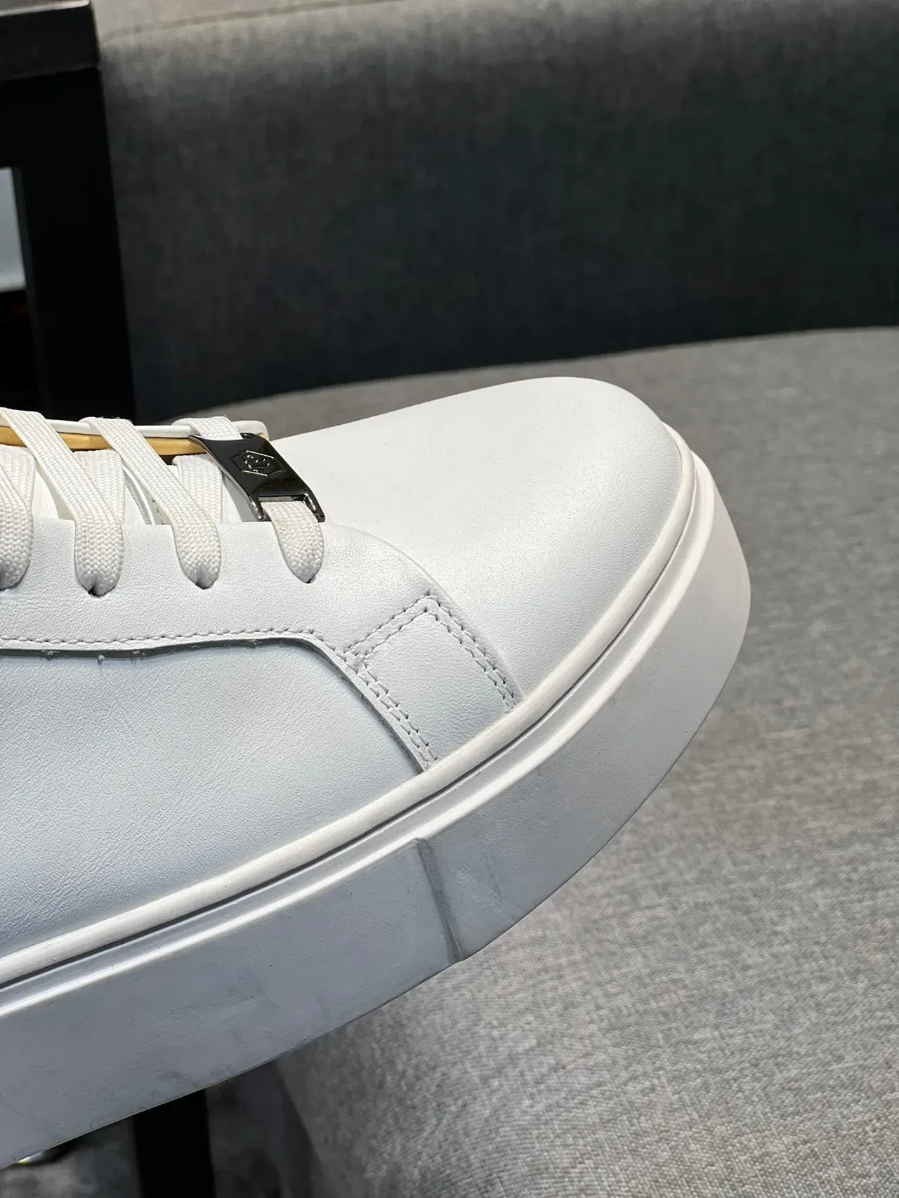 Philipp Plein High-Top White Yellow Leather Lifestyle Sneakers 4