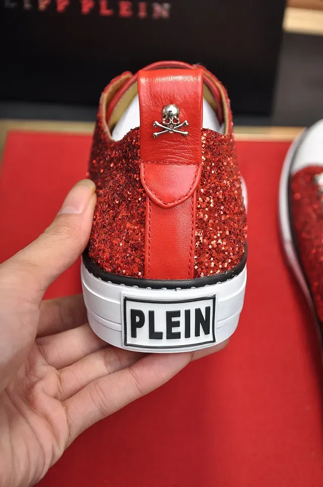 Philipp Plein Mega Star Sneakers Lifestyle Glitter Rouge Embout Blanc 2