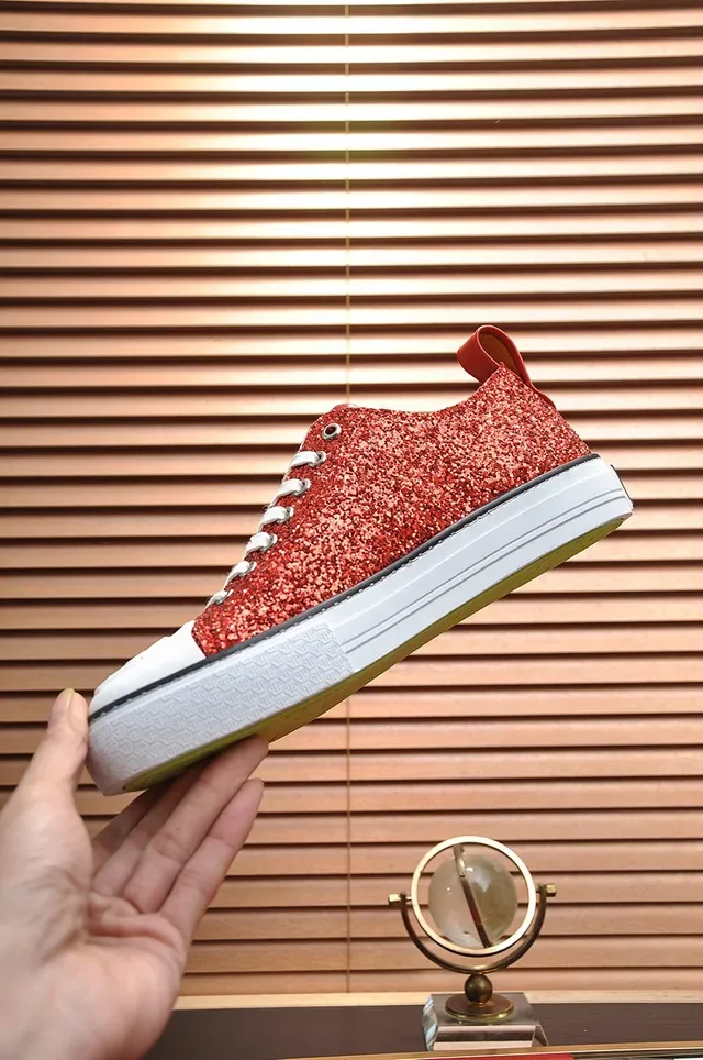 Philipp Plein Mega Star Sneakers Lifestyle Glitter Rouge Embout Blanc 6