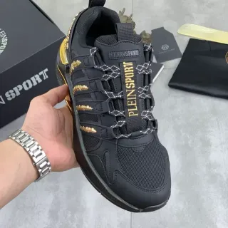 Philipp Plein Plein Sport काला और सोना लाइफस्टाइल स्नीकर