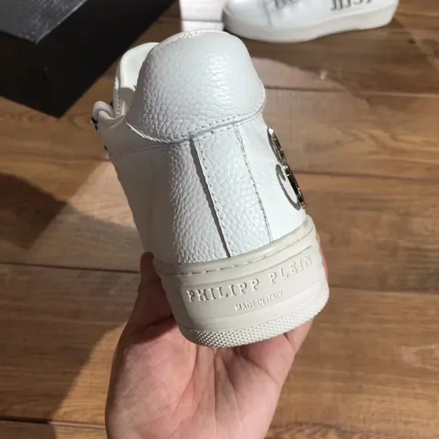 Philipp Plein Rockstar Sneakers Lifestyle à Plateforme en Cuir Blanc 2