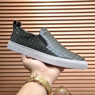 Philipp Plein Slip-On Croc-Embossed Black and White Lifestyle Sneakers