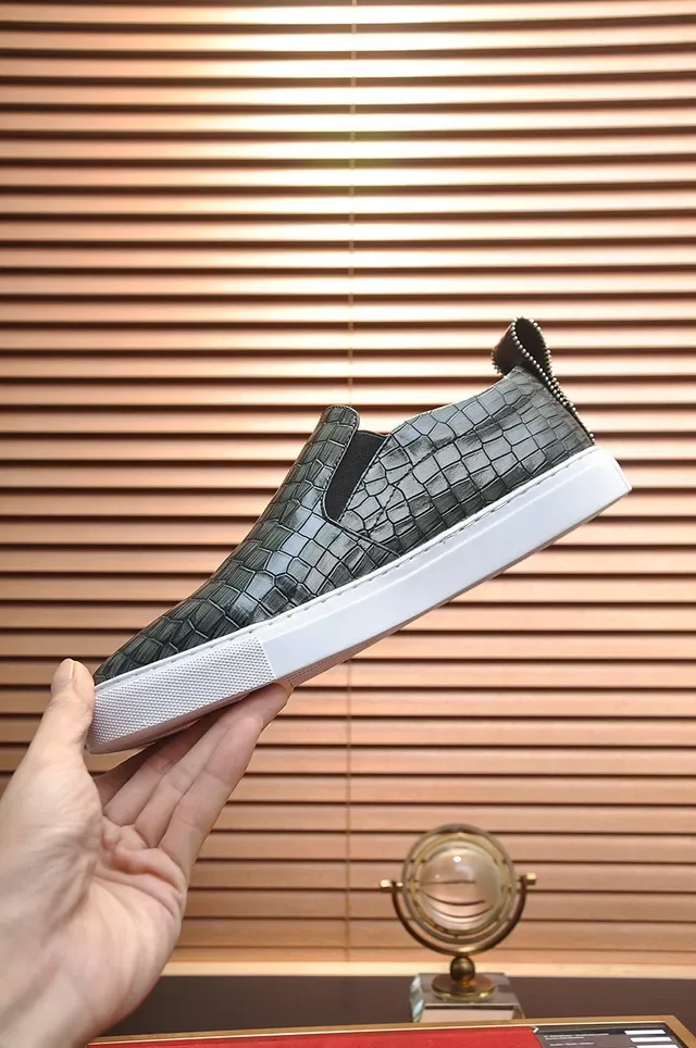 Philipp Plein Slip-On Croc-Embossed Black and White Lifestyle Sneakers 6