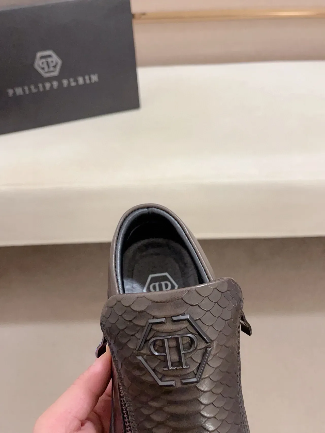 Philipp Plein Snake-Embossed Zipper High-Top Sneaker 6