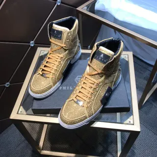 Philipp Plein Studded Mesh High-Top Lifestyle Sneakers