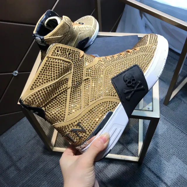 Philipp Plein Tênis Lifestyle Mesh Studded de Cano Alto 6
