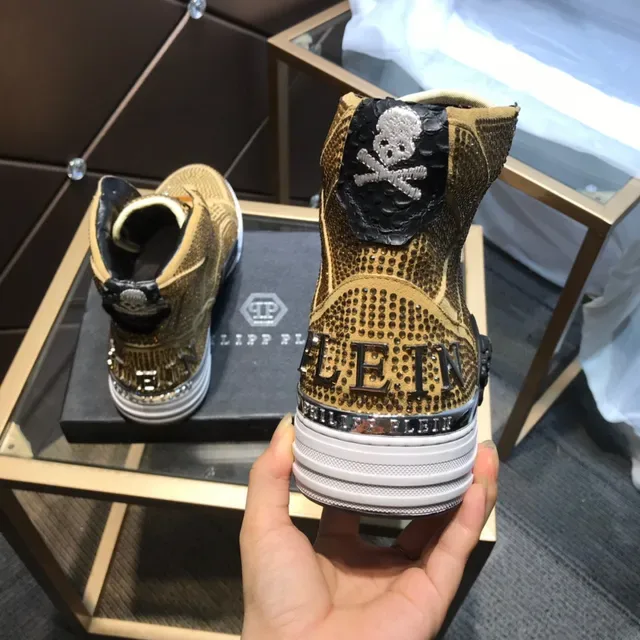 Philipp Plein Tênis Lifestyle Mesh Studded de Cano Alto 7