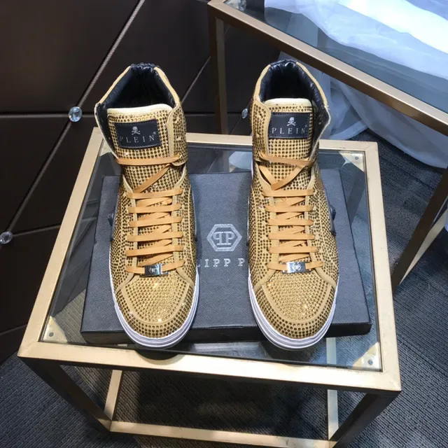 Philipp Plein Tênis Lifestyle Mesh Studded de Cano Alto 9