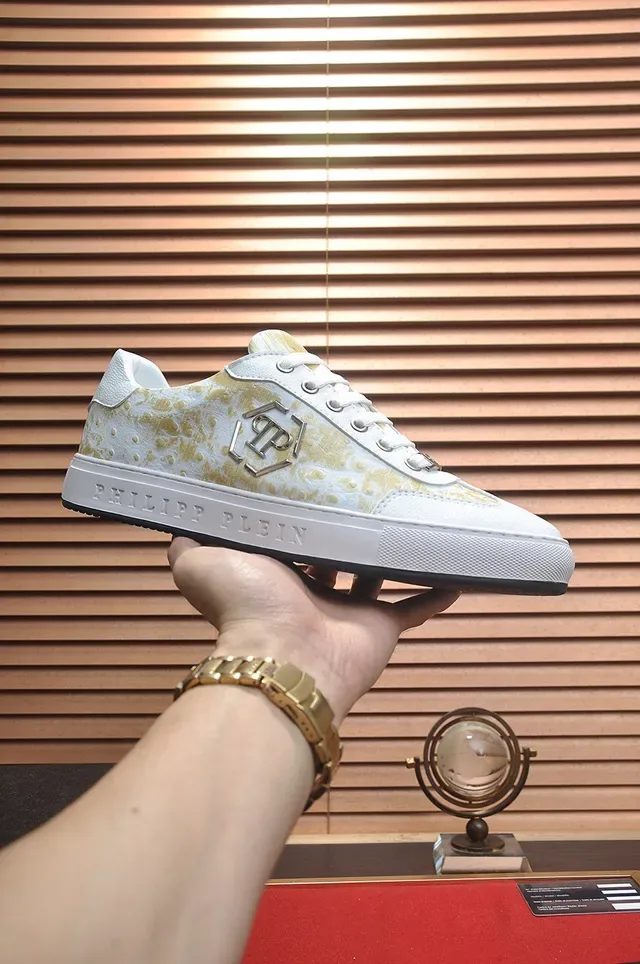 Philipp Plein Sneakers Lifestyle Blanc Or Low-Top Cuir Supérieur 2