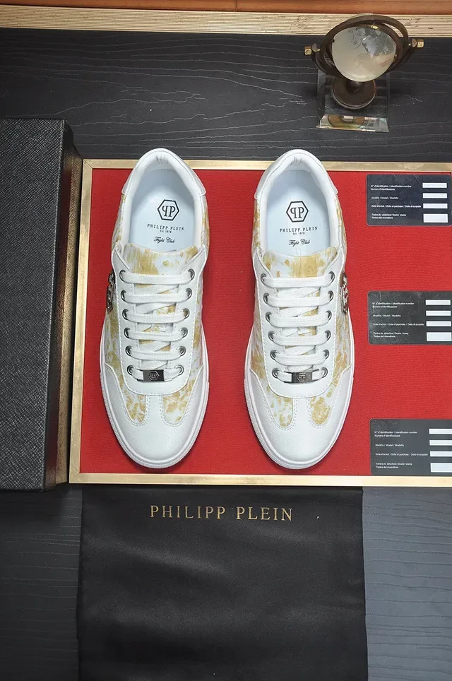 Philipp Plein Sneakers Lifestyle Blanc Or Low-Top Cuir Supérieur 3