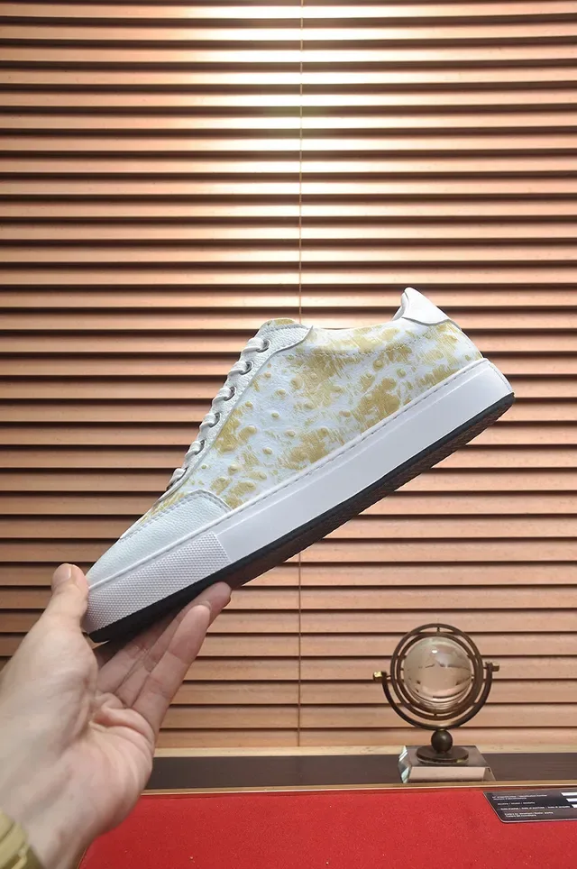 Philipp Plein Sneakers Lifestyle Blanc Or Low-Top Cuir Supérieur 5