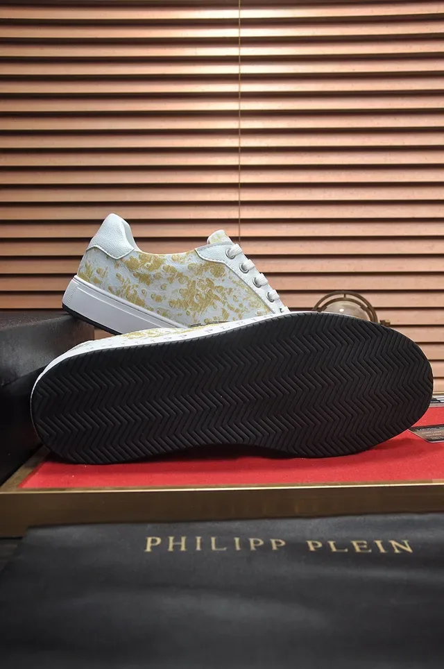 Philipp Plein Sneakers Lifestyle Blanc Or Low-Top Cuir Supérieur 7