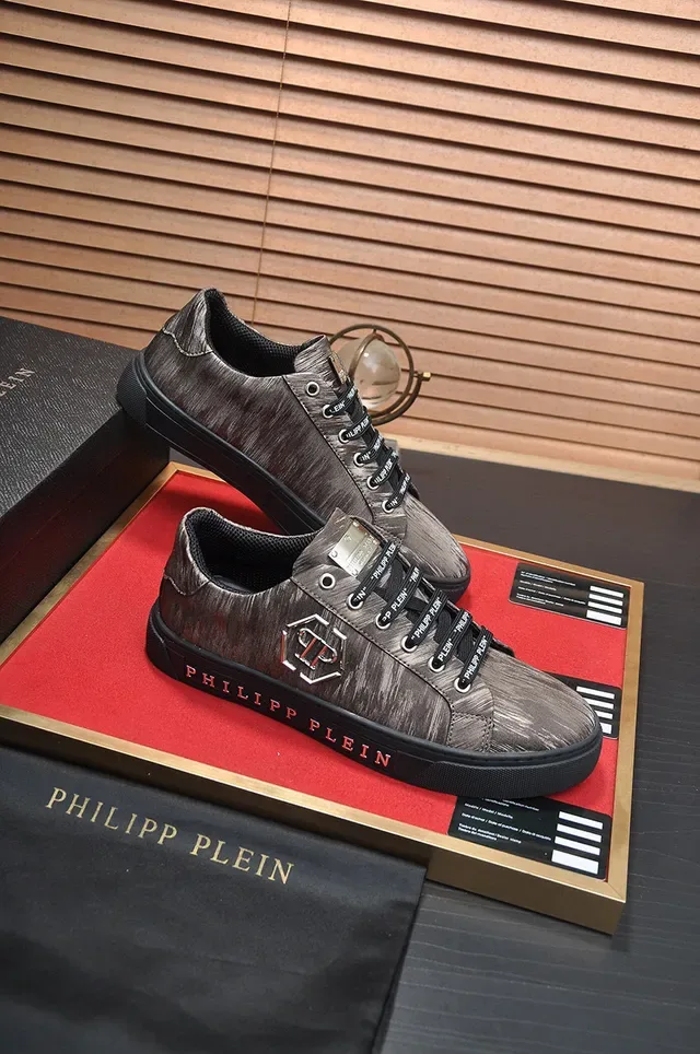 Philipp Plein Wood-Grain Textured Low-Top Lifestyle Sneakers 5