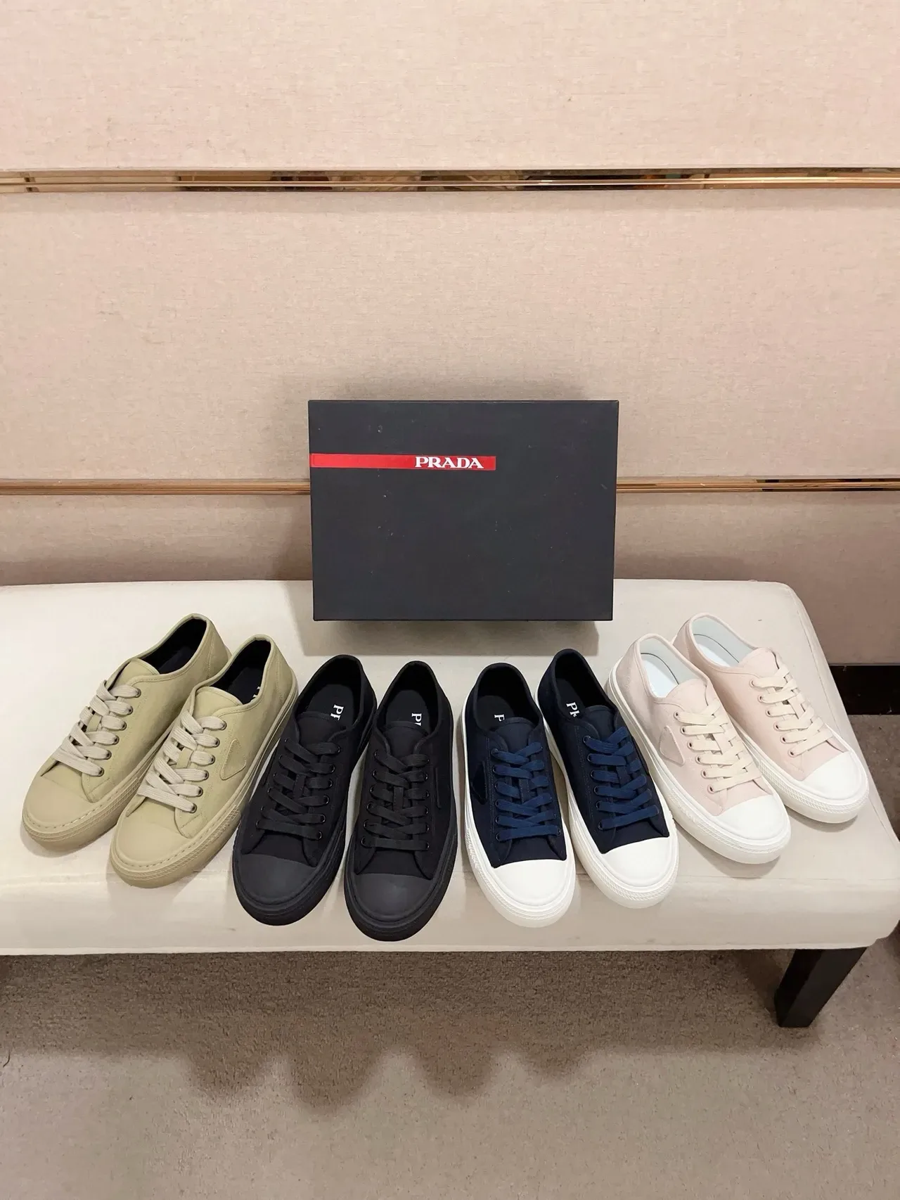 Prada Black Canvas Upper Triangular Logo Patch Lifestyle Sneakers 2