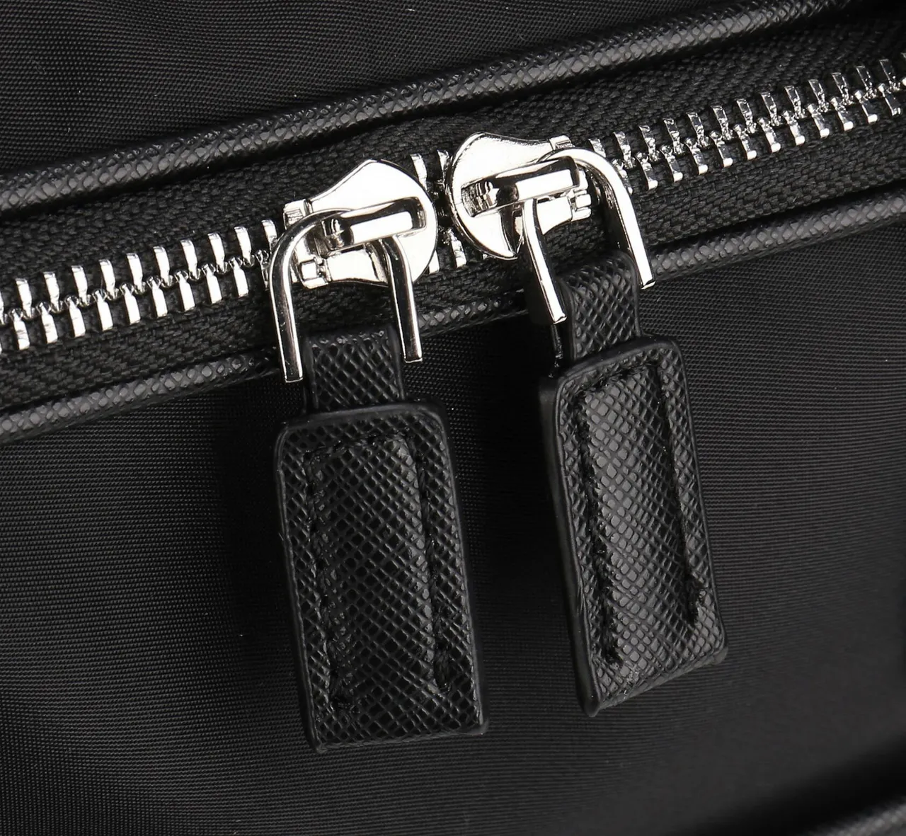 Prada Black Structured Nylon Body Saffiano Leather Trim Boston Bag 3