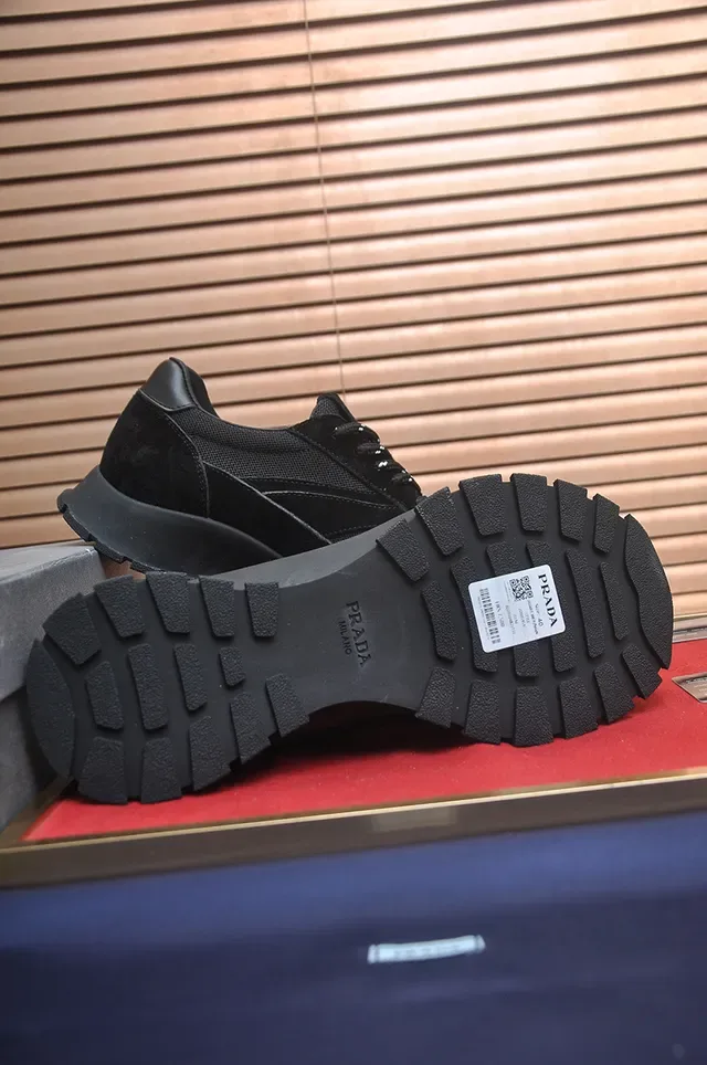 Prada Black Suede and Mesh Lifestyle Sneakers 2