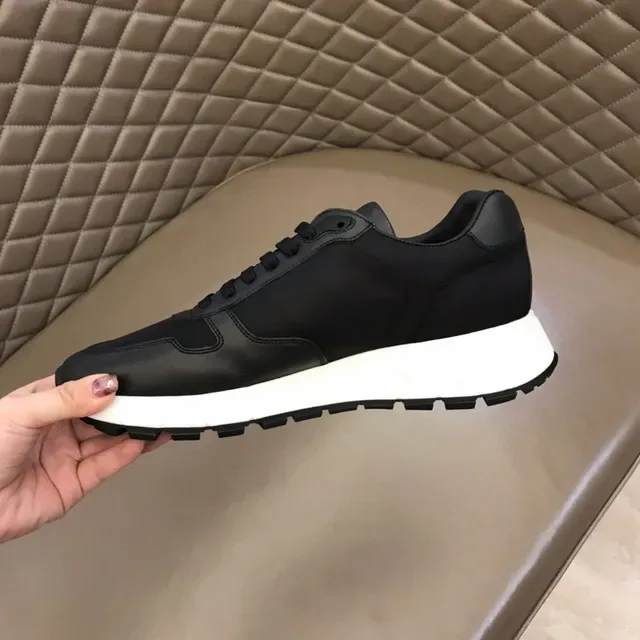 Prada Black White Low-Top Platform Sole Lifestyle Sneakers 4