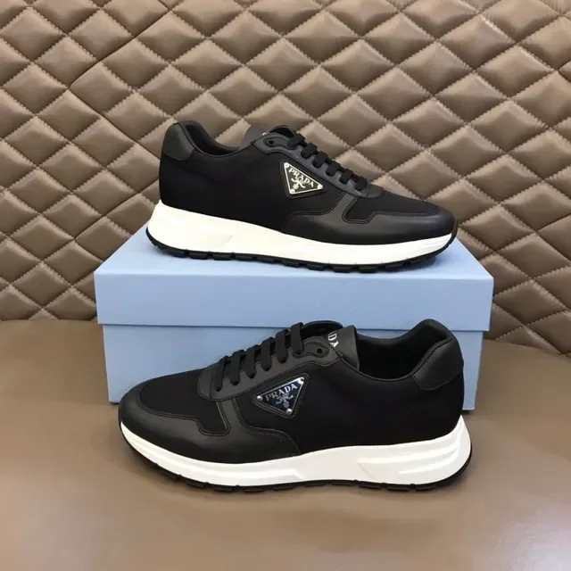 Prada Black White Low-Top Platform Sole Lifestyle Sneakers 8