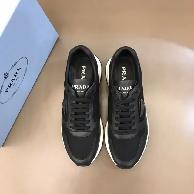 Prada Black White Low-Top Platform Sole Lifestyle Sneakers 9