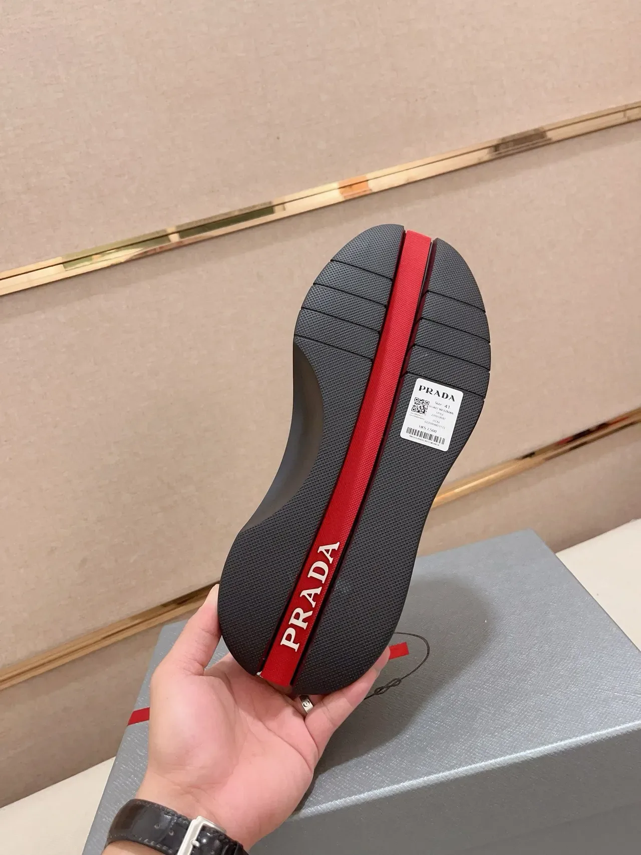 Prada Cloudbust Black and Red Chunky Sneakers 3