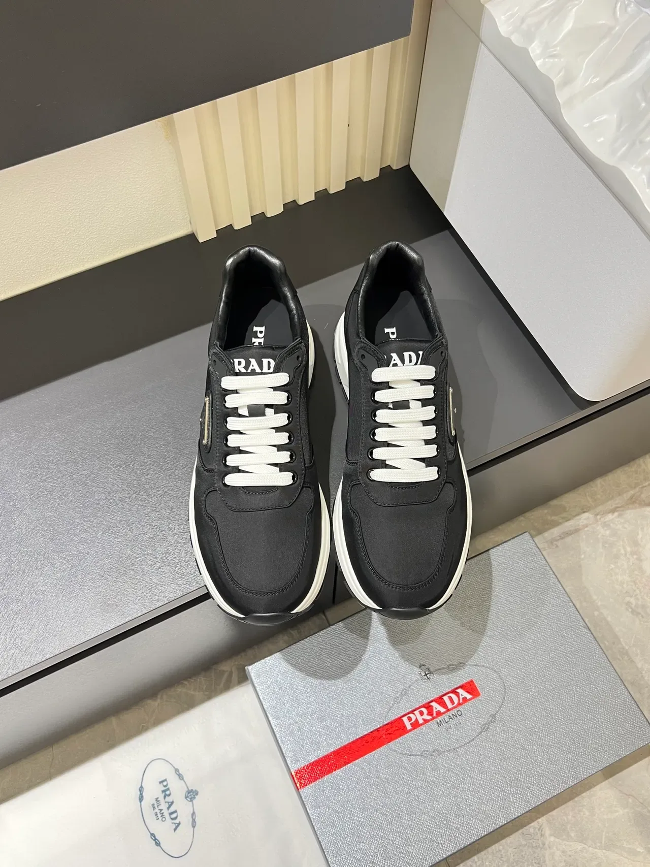 Prada Cloudbust Black and White Lifestyle Sneakers 5