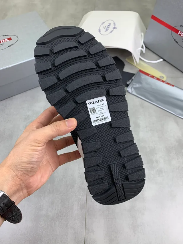 Prada Cloudbust Black and White Mesh Slip-On Lifestyle Sneakers 2