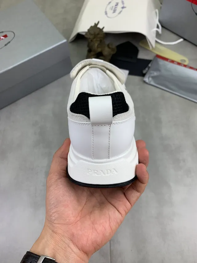 Prada Cloudbust Black and White Mesh Slip-On Lifestyle Sneakers 3