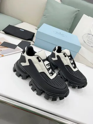Prada Cloudbust Black and White Quilted Chunky Sneakers 6