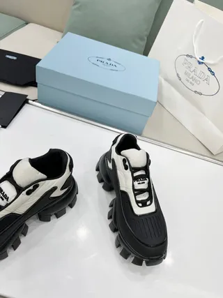 Prada Cloudbust Black and White Quilted Chunky Sneakers 8