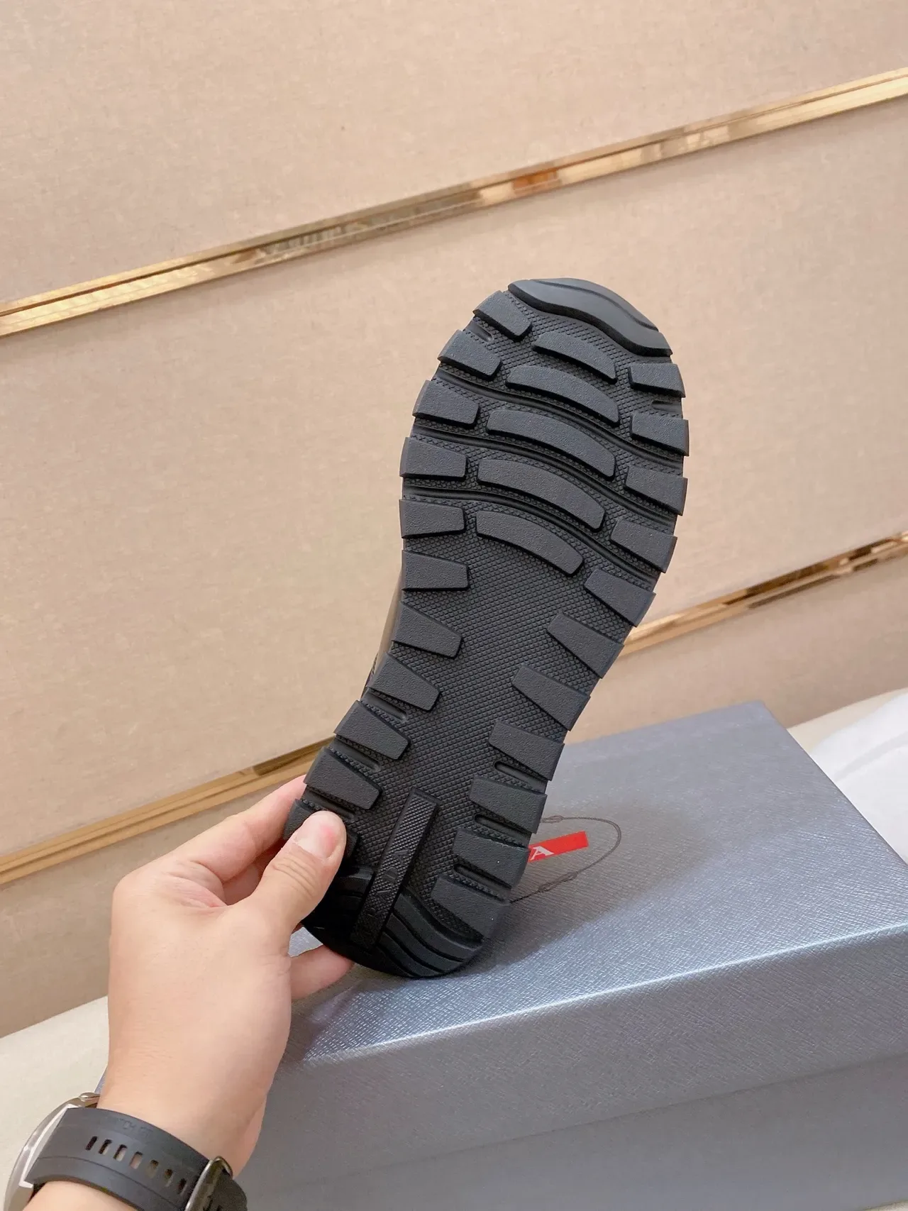 Prada Cloudbust Black Mesh and Leather Lifestyle Sneakers 3