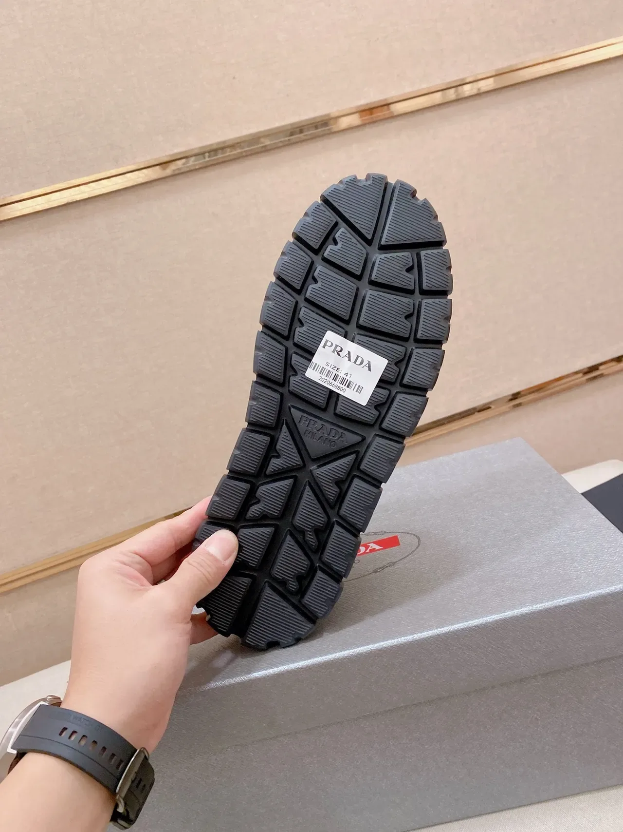 Prada Cloudbust Black Mesh and Leather Platform Lifestyle Sneakers 3