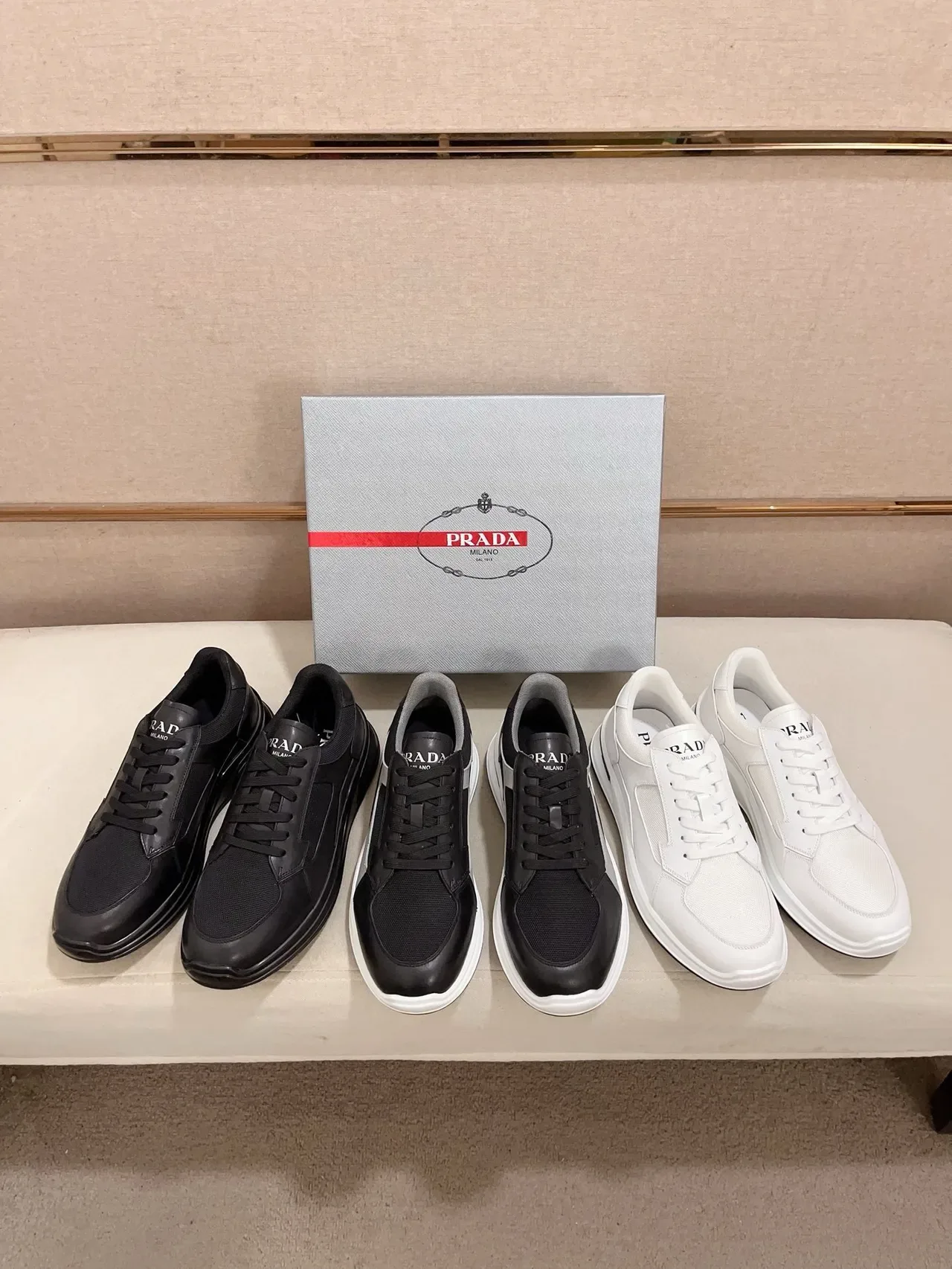 Prada Cloudbust Black Mixed-Material Lifestyle Sneakers 2