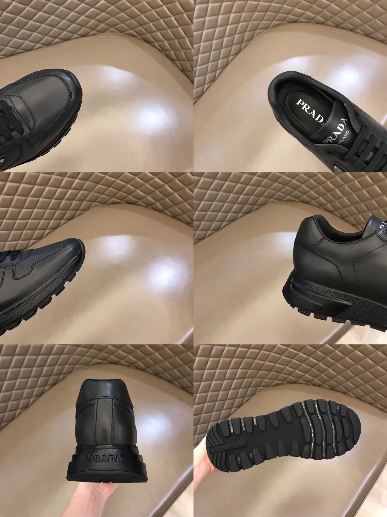 Prada Cloudbust Black Paneled Leather Lifestyle Sneakers 2