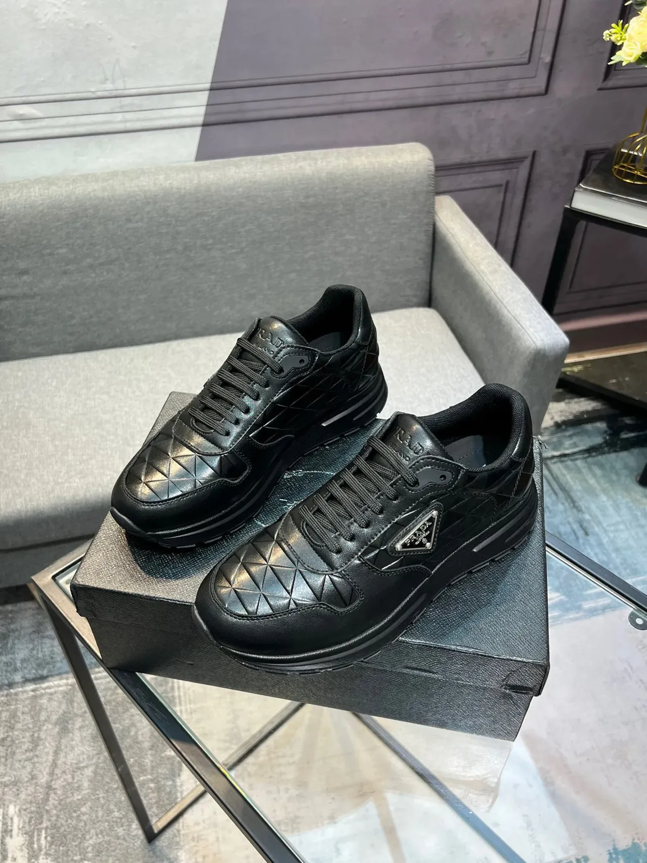 Prada Cloudbust Black Quilted Leather Lifestyle Sneakers 3