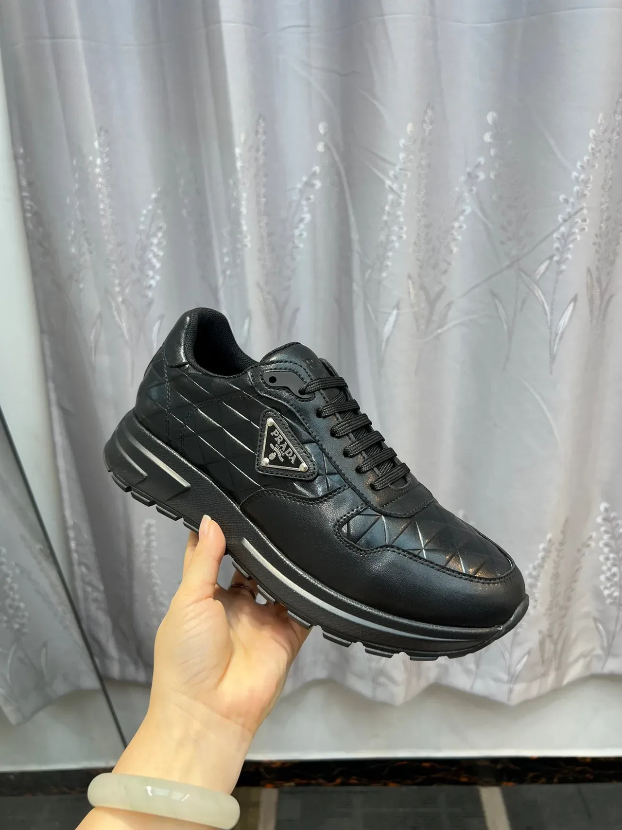 Prada Cloudbust Black Quilted Leather Lifestyle Sneakers 6