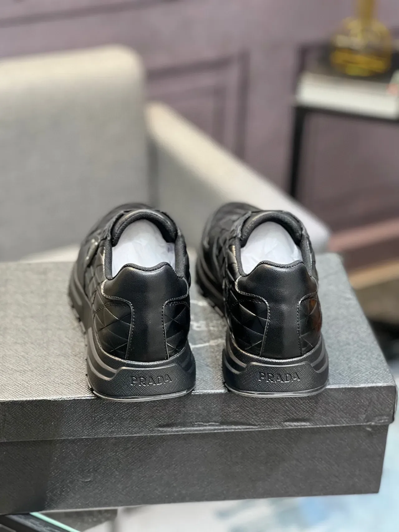 Prada Cloudbust Black Quilted Leather Lifestyle Sneakers 7