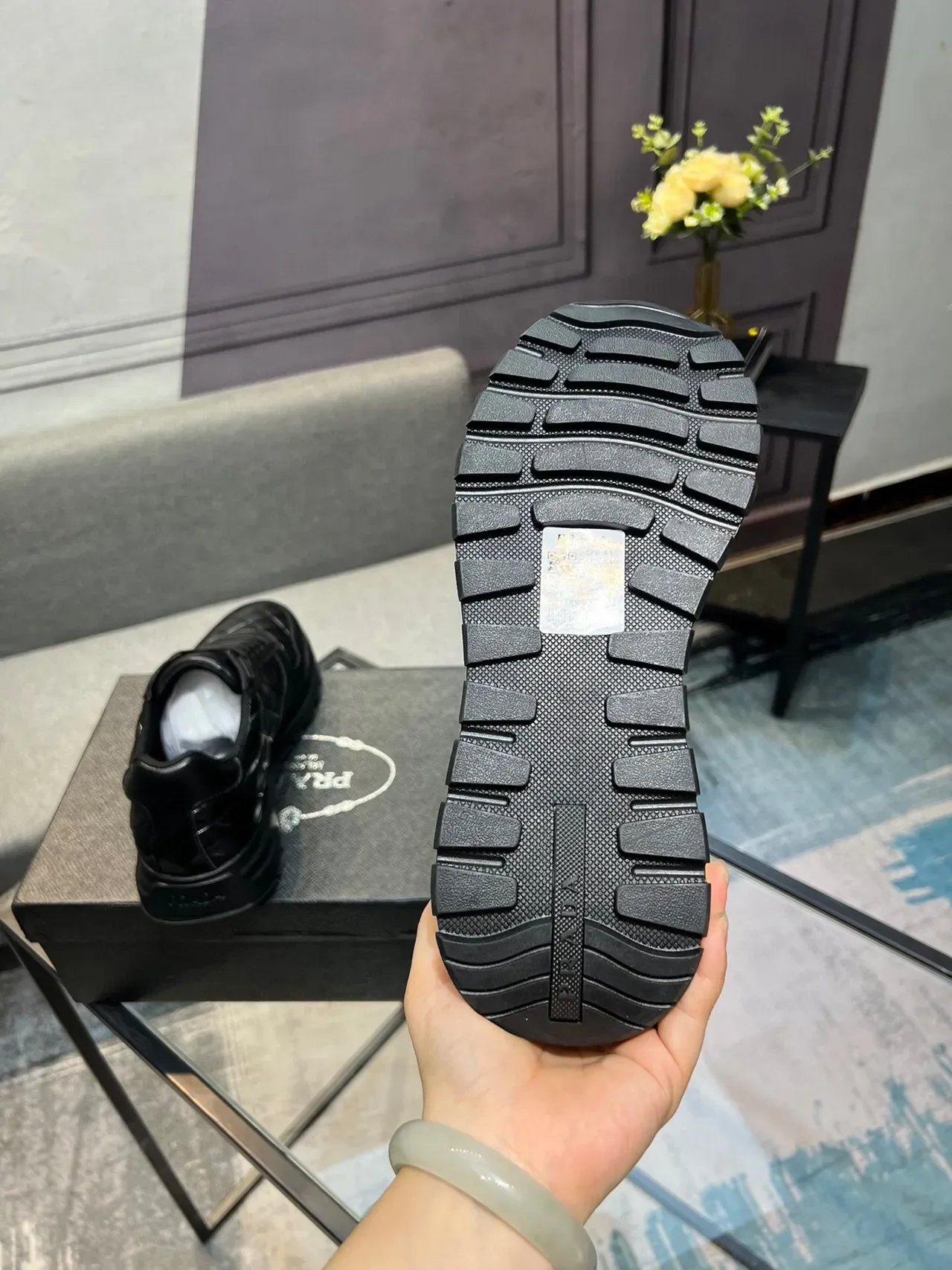 Prada Cloudbust Black Quilted Leather Lifestyle Sneakers 8