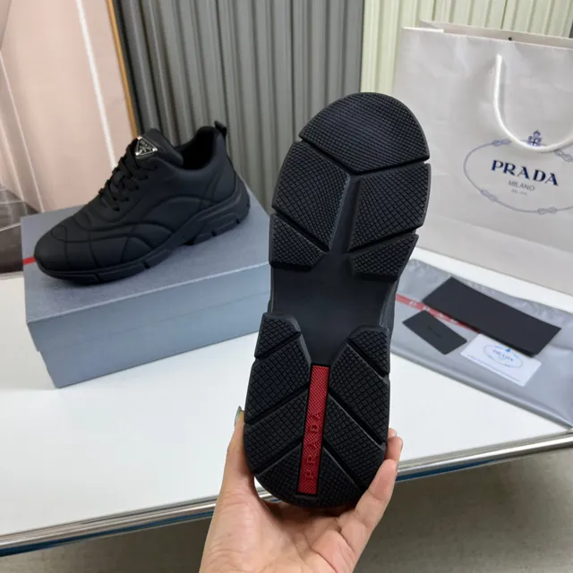 Prada Cloudbust Black Quilted Padded Upper Sculpted Sole Chunky Sneakers 2