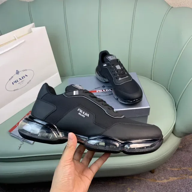 Prada Cloudbust Black Transparent Sole Chunky Sneakers 4
