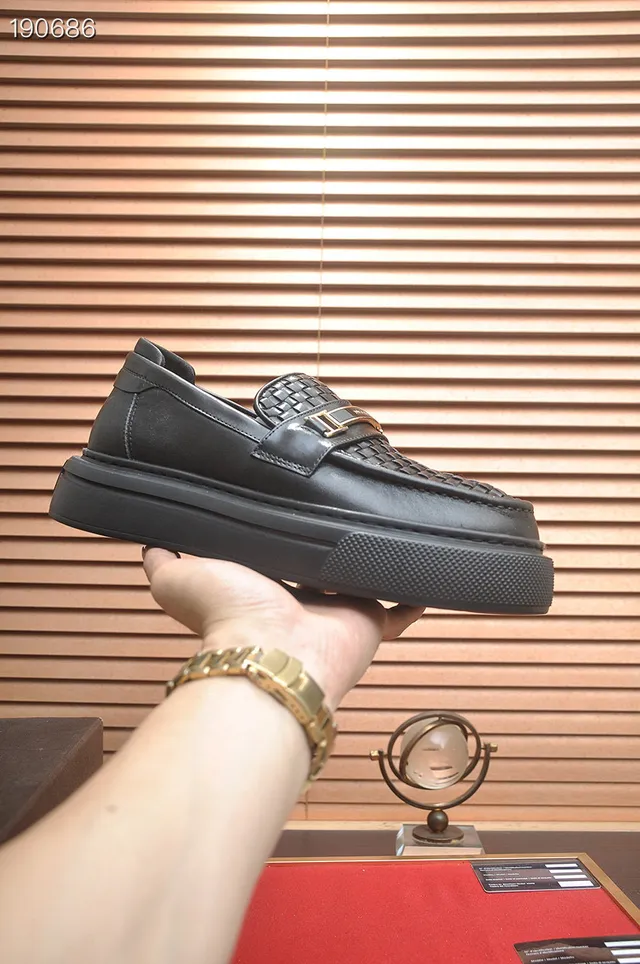 Prada Cloudbust Loafer Black Woven Leather Slip-On Loafers 6