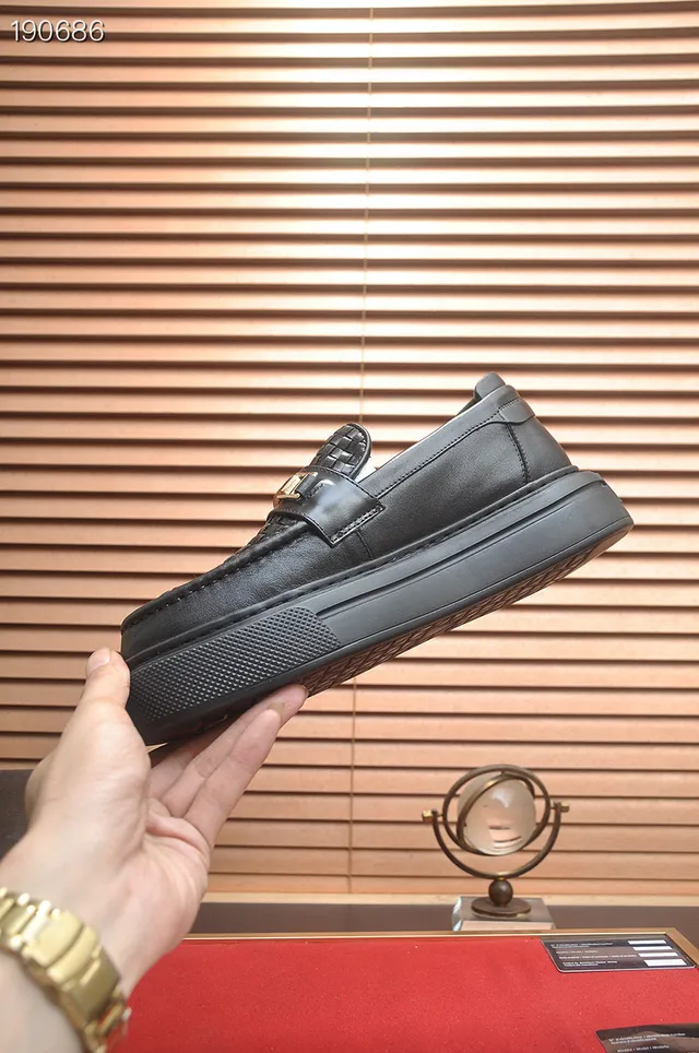 Prada Cloudbust Loafer Black Woven Leather Slip-On Loafers 7