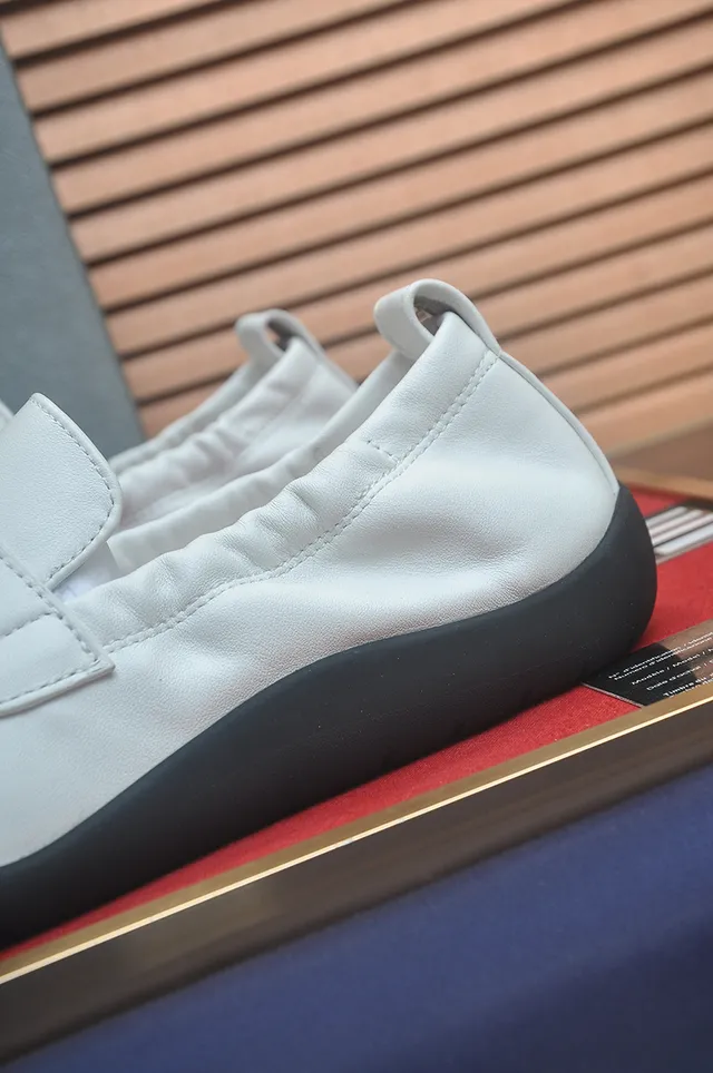 Prada Cloudbust Loafer White Leather Black Sole Loafers 2