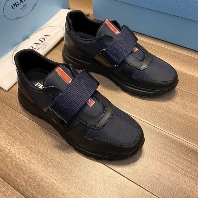 Prada Cloudbust Navy Army Green Chaussures sans lacets slip-on à double sangle lifestyle 5