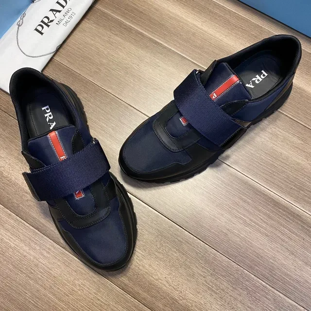 Prada Cloudbust Navy Army Green Chaussures sans lacets slip-on à double sangle lifestyle 6
