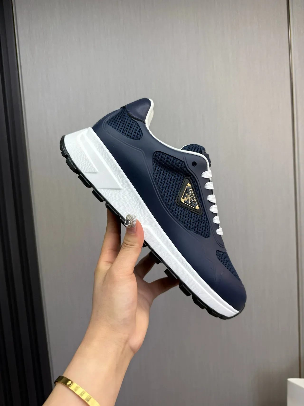 Prada Cloudbust Navy Mesh and Rubber Lifestyle Sneakers 7