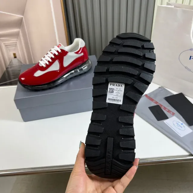 Prada Cloudbust Trainer Red and White Lifestyle Sneakers 2